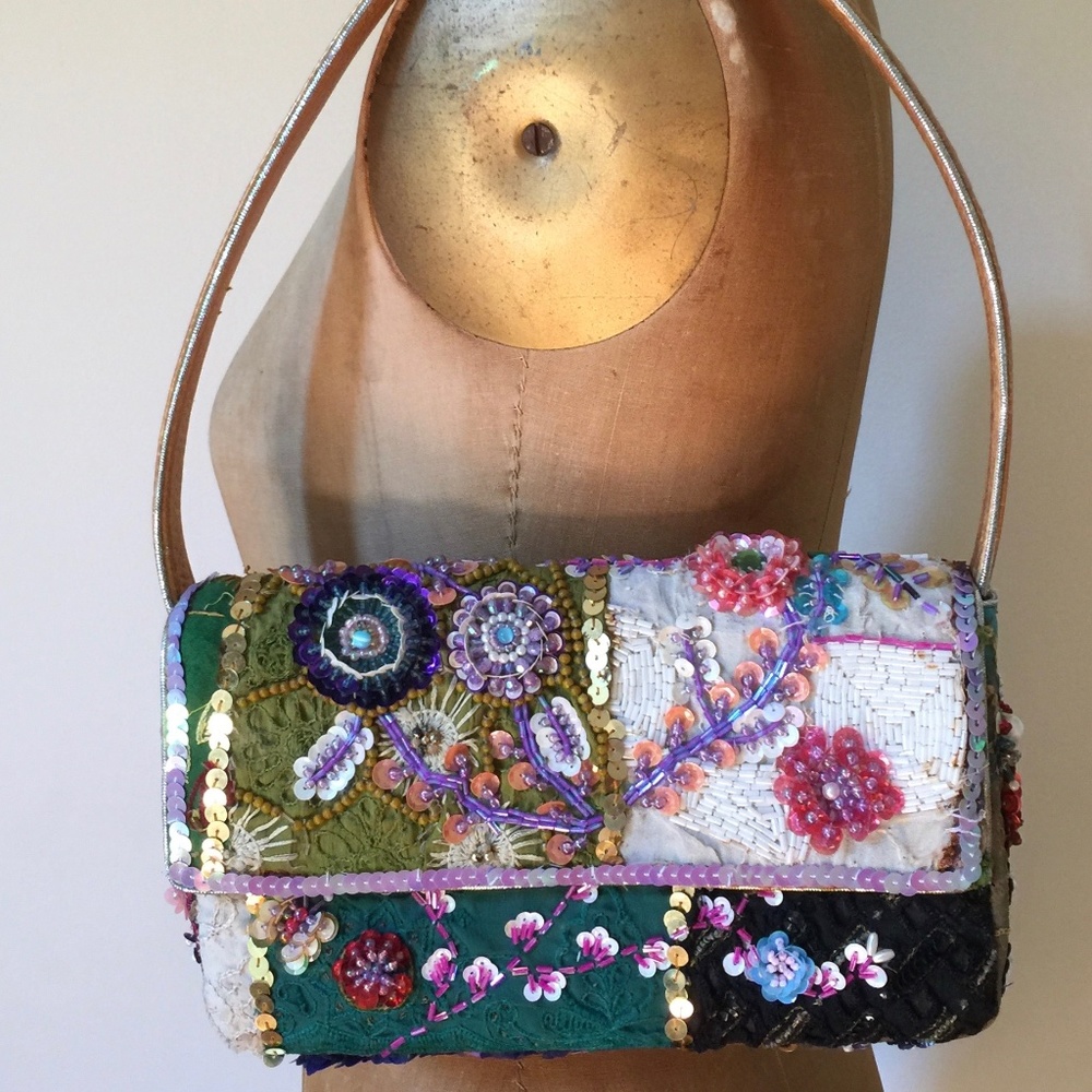 evening bag embroidered artisan purse handbag